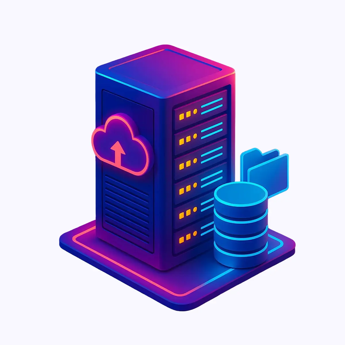 Hospedagem especializada em IA - Painel mostrando n8n, EvolutionAPI, NVMe SSD e monitoramento de performance em tempo real
