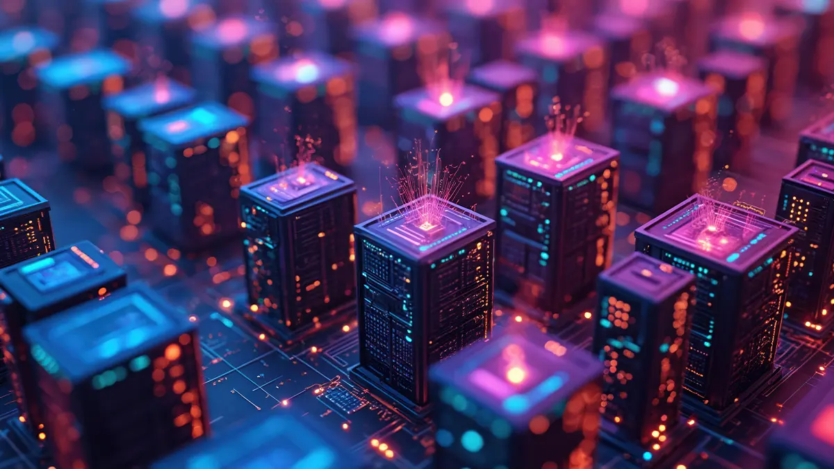 Painel de controle de hospedagem para IA mostrando n8n rodando, EvolutionAPI ativa, métricas de performance e workflows automatizados